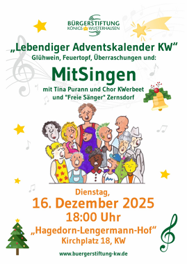 Mitsingen / Weihnachtssingen am 16.12.2025
