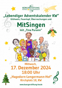 Lebendiger Adventskalender 2024 - Mitsingen mit der Bürgerstiftung KW