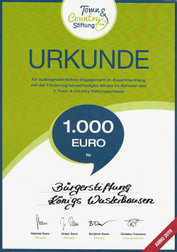 Town&Country-Stiftung - Urkunde für Held oder Feigling